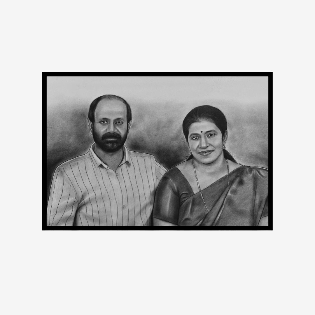 Custom Charcoal Sketch of a Couple