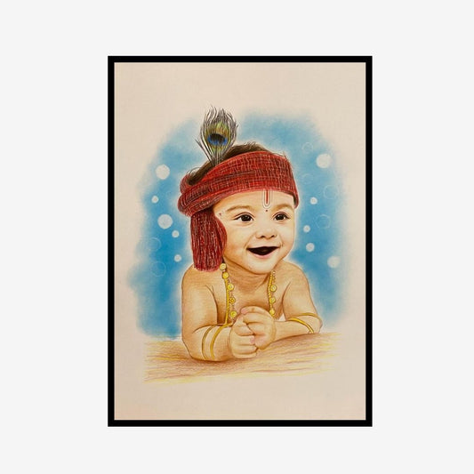 Beautiful Child Art in Color Pencil