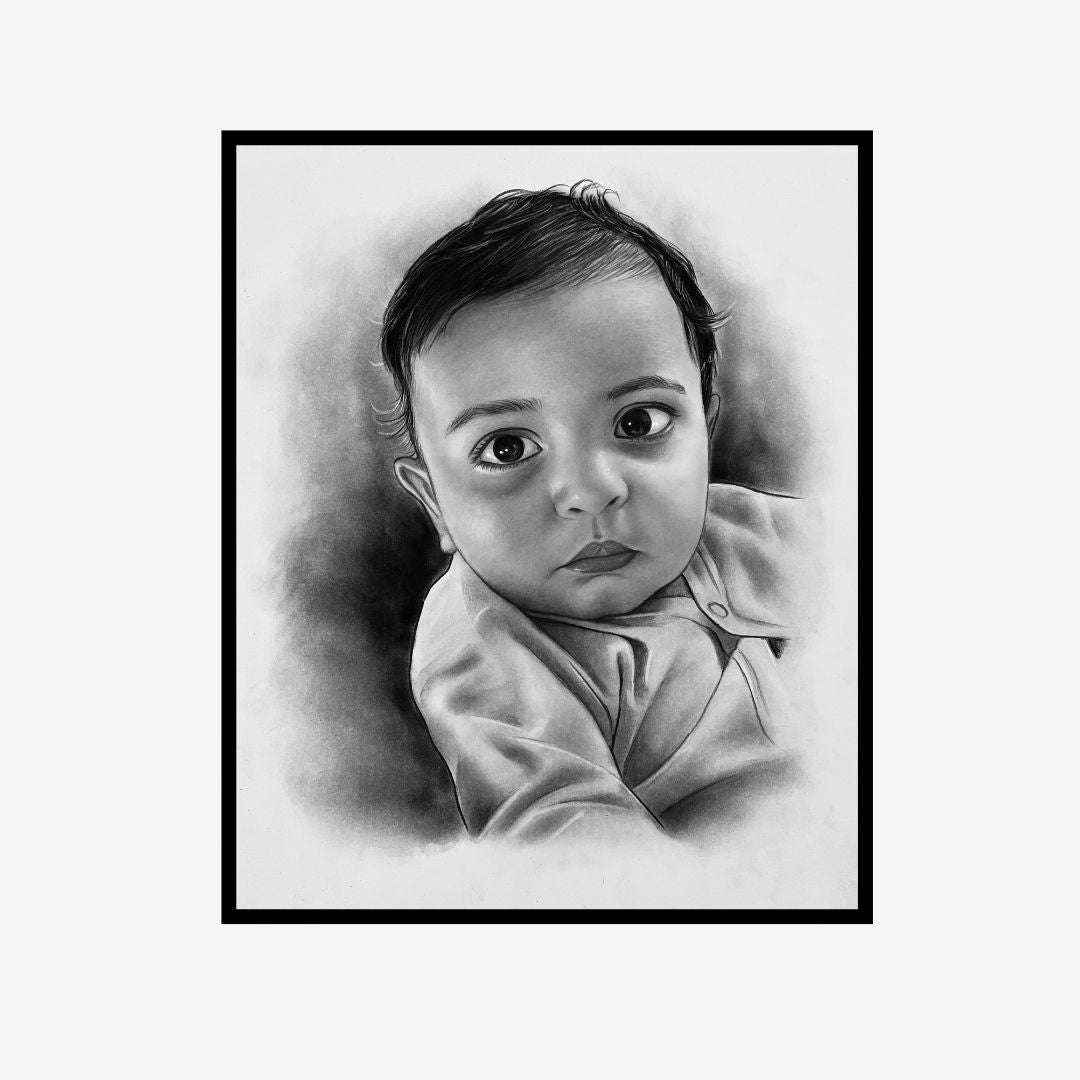 Beautiful Child Portraits in Charcoal