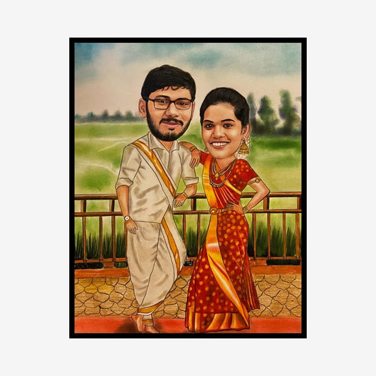 Playful Caricature for Two in Color