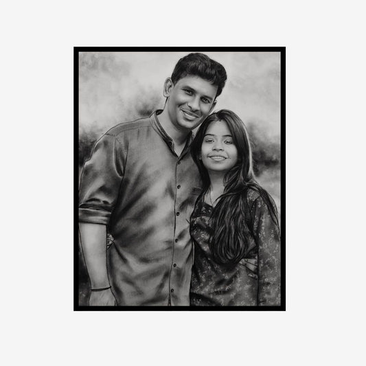 Timeless Couple Portraits in Charcoal