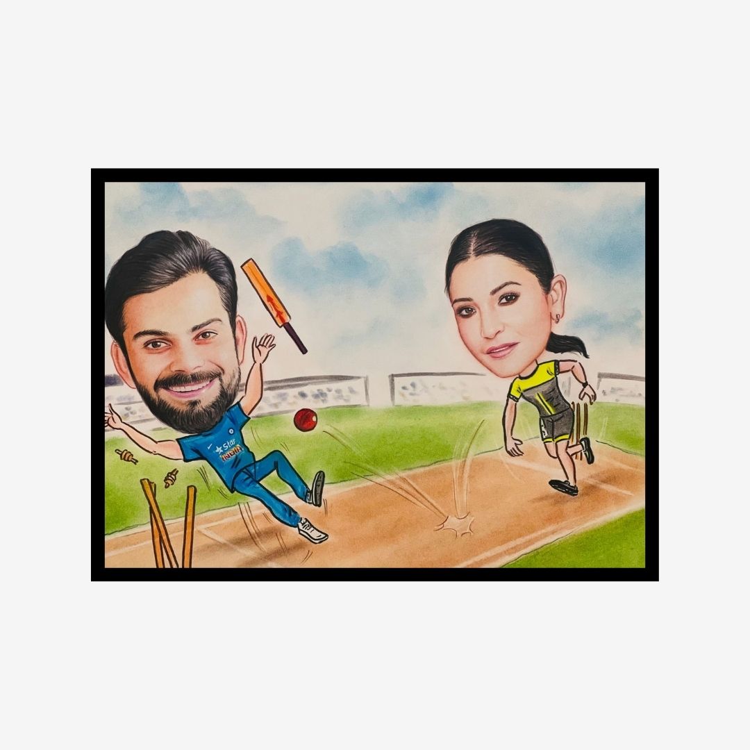 Happy Couple in Color Caricature