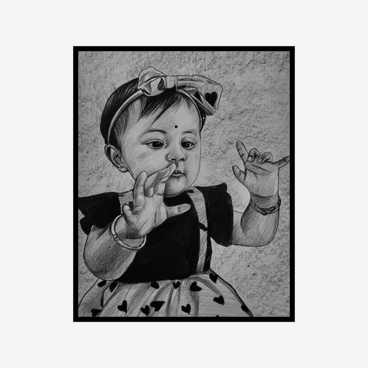 Custom Pencil Sketch for Little Ones